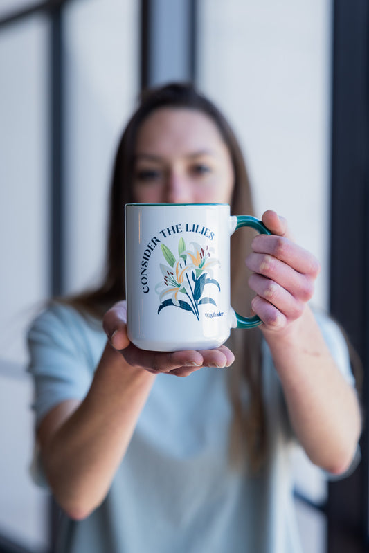 Consider the Lilies, coffee mug